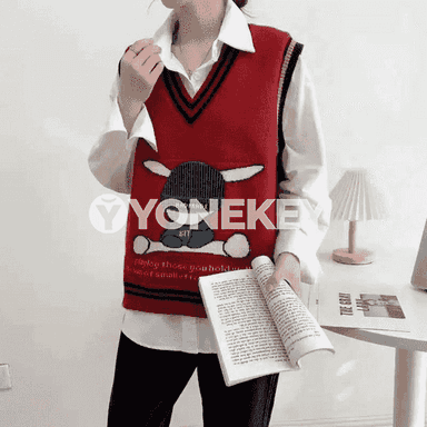 Gyzlar üçin trikotaž ýeňsiz.