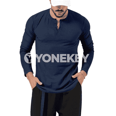 Erkekler üçin niýetlenilen uzyn ýeňli köýnek.